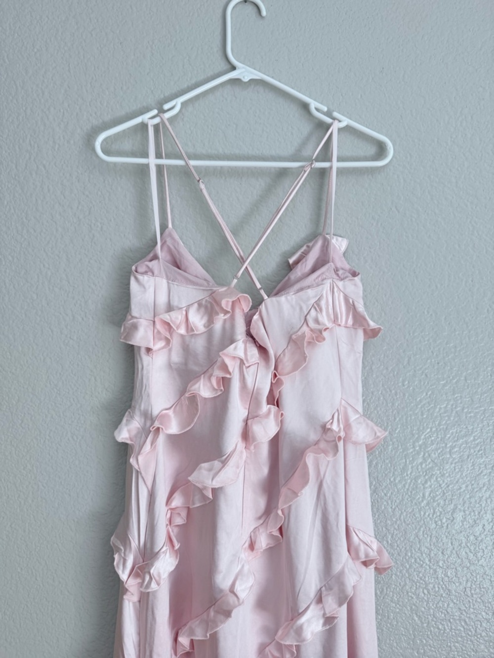 Selfie Leslie Arrabel Ruffle Trim Maxi Dress Blush - Picture 4 of 6
